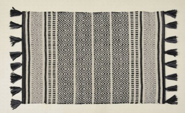 El örgüsü örülmüş ve örülmüş halı, yüksek çözünürlüklü moda desenleri ve renkleri olan halılar