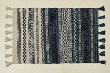 El örgüsü örülmüş ve örülmüş halı, yüksek çözünürlüklü moda desenleri ve renkleri olan halılar