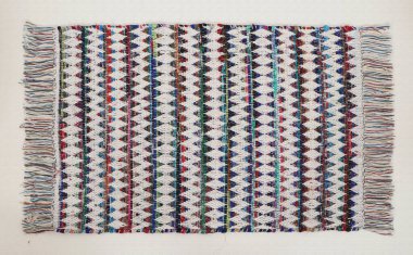 El örgüsü örülmüş ve örülmüş halı, yüksek çözünürlüklü moda desenleri ve renkleri olan halılar