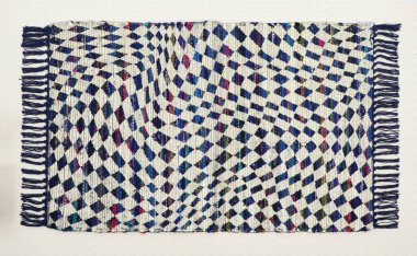 El örgüsü örülmüş ve örülmüş halı, yüksek çözünürlüklü moda desenleri ve renkleri olan halılar