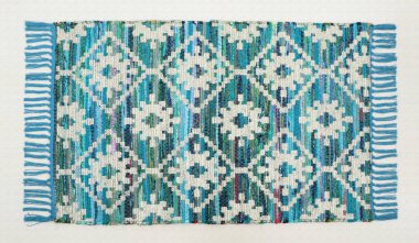 El örgüsü örülmüş ve örülmüş halı, yüksek çözünürlüklü moda desenleri ve renkleri olan halılar