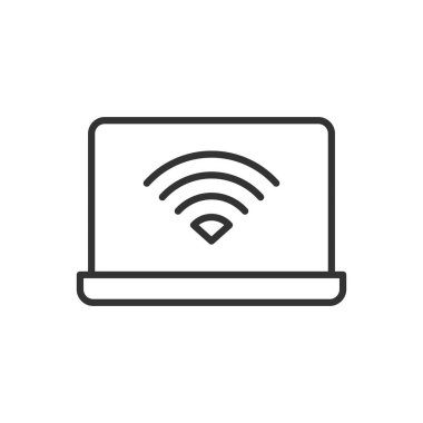 Laptop Wifi Simgesi Sembol Vektörü