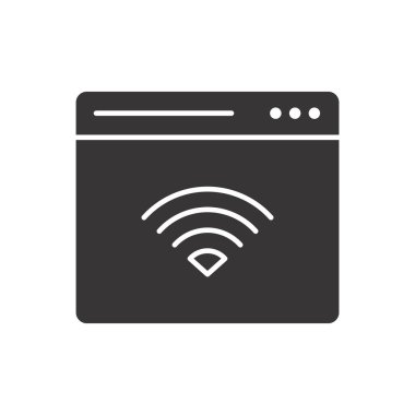WifI Tarayıcı Simgesi İmza Sembol Vektörü