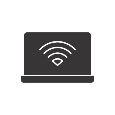 Laptop Wifi Simgesi Sembol Vektörü