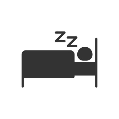 Uyku Yatağı Simgesi Sembol Vektörü