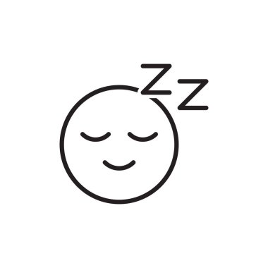 Uykulu Yüz Simgesi Sembol Vektörü