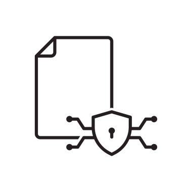 Belge Güvenliği Simgesi Sembol Vektörü