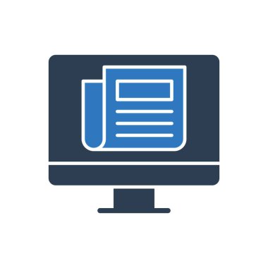 Çevrimiçi Haber Simgesi İmza Sembol Vektörü