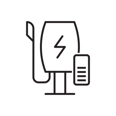 Ev Şarj Bataryası Seviyesi Simge İmzalama Vektörü