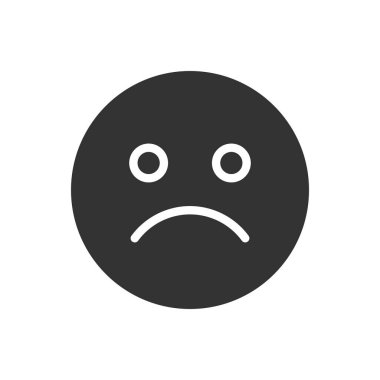 Üzücü Emoji Simgesi - Yüz Tepkimesi Simge Vektörü