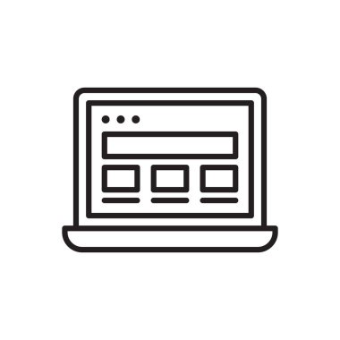 Web Sitesi Simgesi - Düzen Simgesi İmzalama Sembol Vektörü