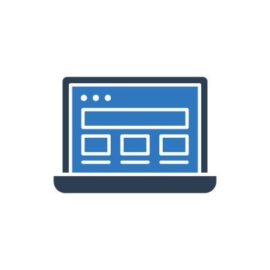 Web Sitesi Simgesi - Düzen Simgesi İmzalama Sembol Vektörü