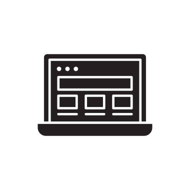 Web Sitesi Simgesi - Düzen Simgesi İmzalama Sembol Vektörü