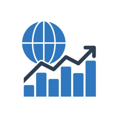 Küresel pazar grafik raporu simgesi - dünya ekonomisi istatistik simgesi