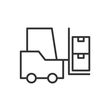 Forklift Simge İmzalama Sembol Vektörü