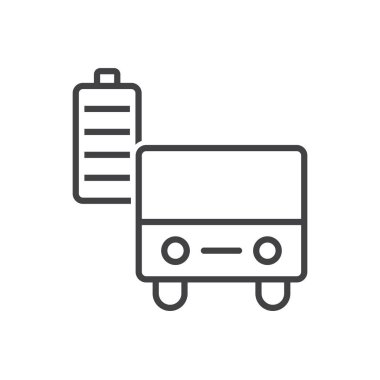 Electric Bus Battery Icon Sign Symbol Vector