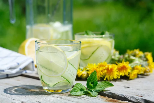 salatalık, limon ve nane ferahlatıcı detoks limonata