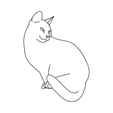 Kedi anahat üzerinde beyaz arka plan vektör