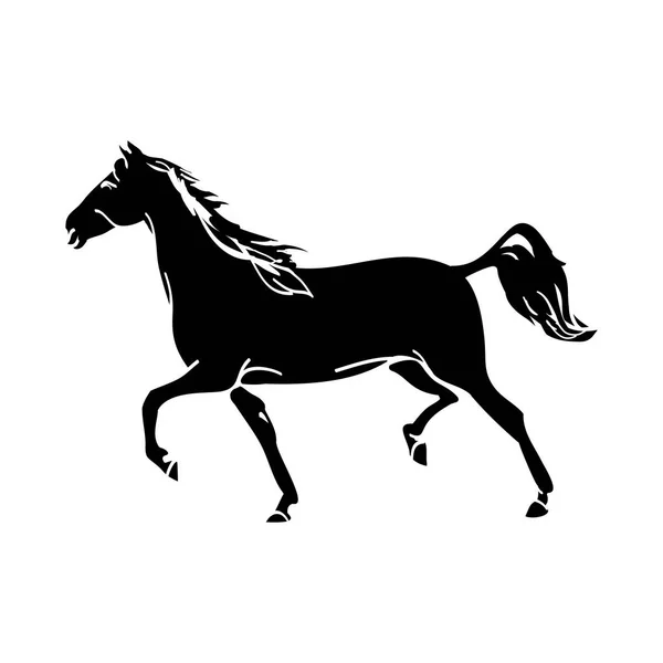 Das Pferd Einer Silhouette Vorwärtsbewegung — Stockvektor