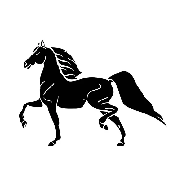 Hästen Framåtgående Rörelse Silhuetter Uppsättning — Stock vektor