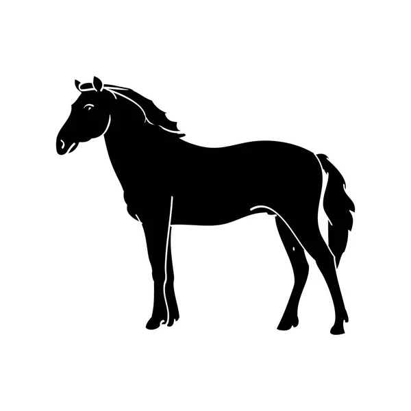 Das Pferd Einer Silhouette Vorwärtsbewegung — Stockvektor