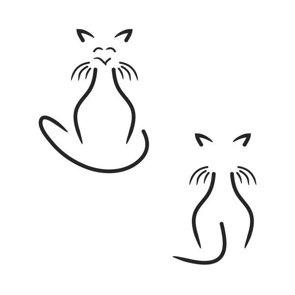 Logo Een Witte Achtergrond Vorm Van Een Kat Logo Voor — Stockvector