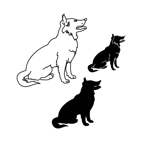 白色背景下狗的图形图像 矢量插图 — 图库矢量图片