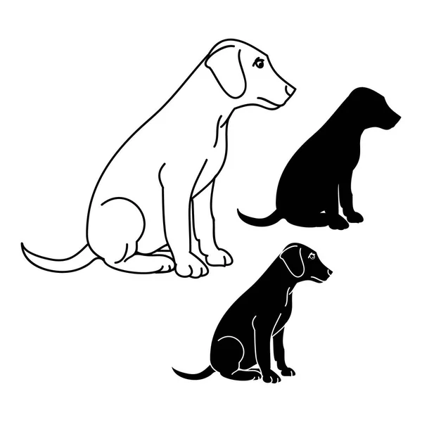 白の背景 ベクトル図に犬の画像 — ストックベクタ