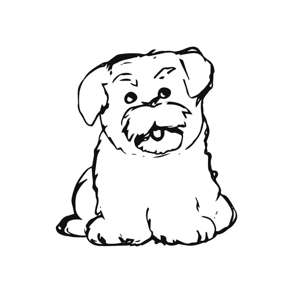 Image Graphique Chien Sur Fond Blanc Illustration Vectorielle — Image vectorielle