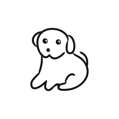 Bir köpek yavrusu beyaz bir arka planda vektör çizim grafik görüntü