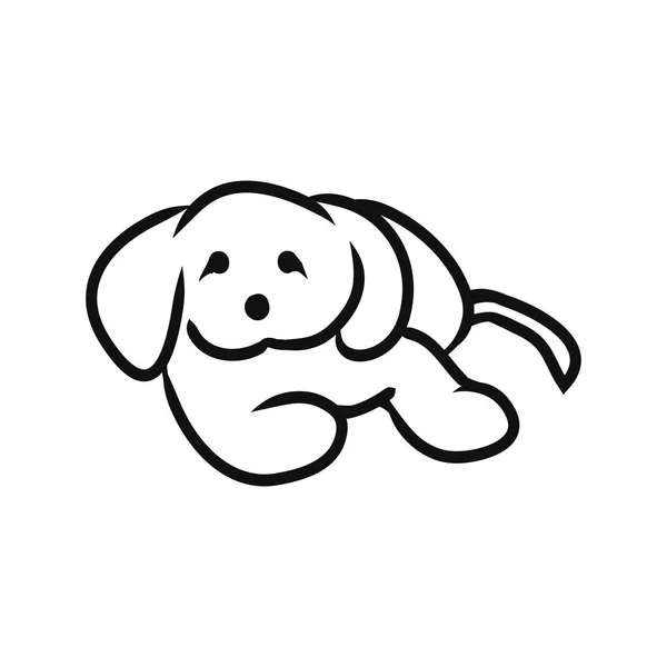 Afbeelding Van Een Pup Een Witte Achtergrond Vectorillustratie — Stockvector