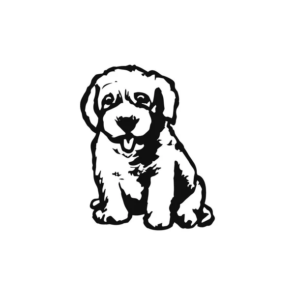 Graphic Image Puppy White Background Vector Illustration — Stock Vector