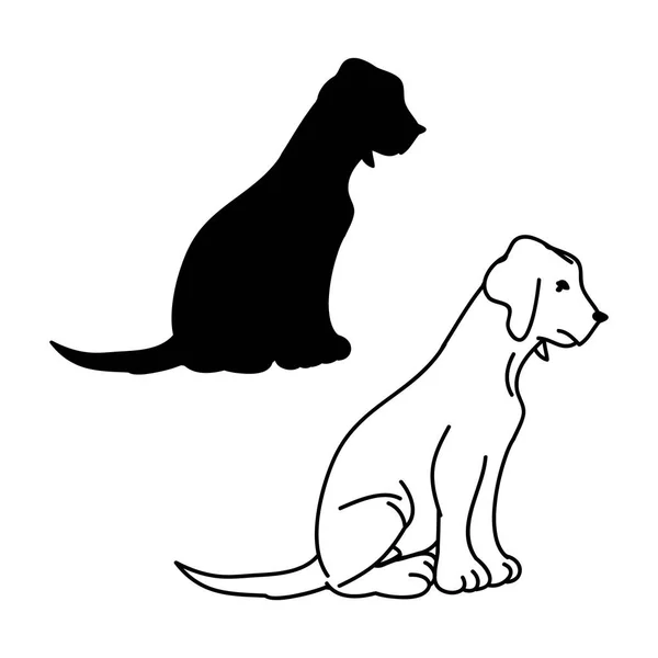 Графическое Изображение Собаки Белом Фоне Векторная Иллюстрация — стоковый вектор