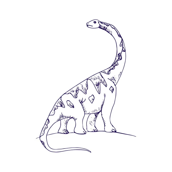 Ο δεινόσαυρος είναι ένα παιδικό σχέδιο με στυλό — Φωτογραφία Αρχείου