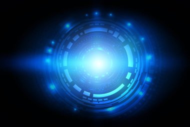 Soyut gelecek dijital bilim teknolojisi kavramı. Dijital iş, vektör teknoloji çemberi ve teknoloji arka planı