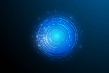 Soyut gelecek dijital bilim teknolojisi kavramı. Dijital iş, vektör teknoloji çemberi ve teknoloji arka planı