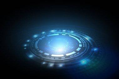 Açık Mavi Arkaplan, Vektör Resimlerine sahip Soyut Çember Teknolojisi