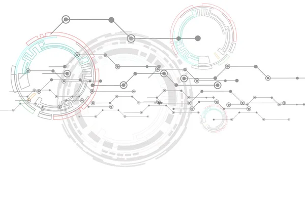 Concepto Fondo Tecnológico Abstracto Con Varios Elementos Tecnológicos Ilustración Vectorial — Vector de stock