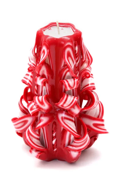 Bougie Sculptée Rouge Isolée Sur Fond Blanc Images De Stock Libres De Droits