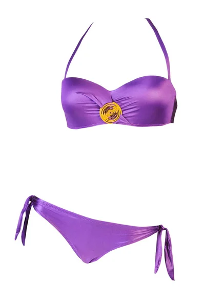 Beau Bikini Violet Lilas Isolé Sur Fond Blanc — Photo