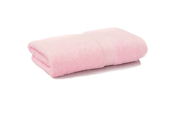 Pink Towel Folded Isolated White Background — Stock Photo, Image