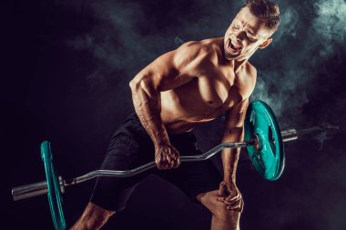 kaslı vücut geliştirmeci yakışıklı erkekler egzersiz yapıyor