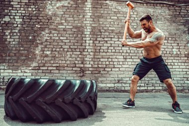 Spor Fitness adam vurmak tekerlek lastiği ile çekiç kızak çapraz eğitim uygun.