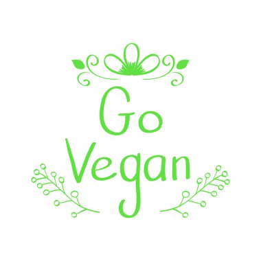 Vektör çizilmiş işaret. Hat Go vegan. Vegan logo gidin. Vektör çizim