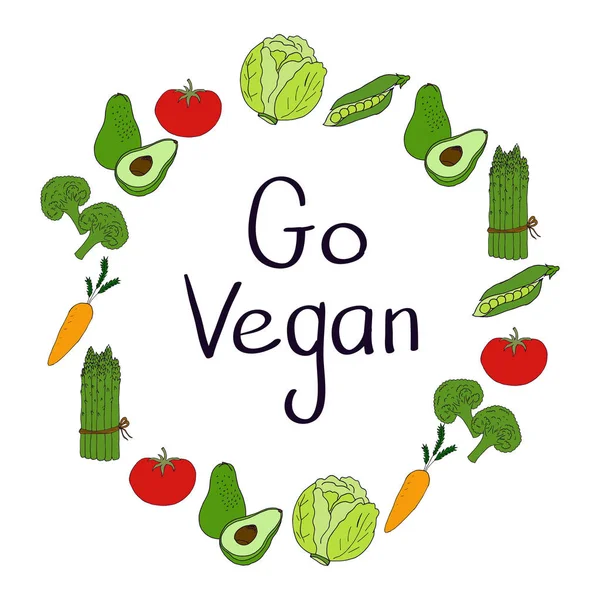 Etiqueta Del Producto Vegano Día Mundial Vegano Marco Rústico Dibujado — Vector de stock