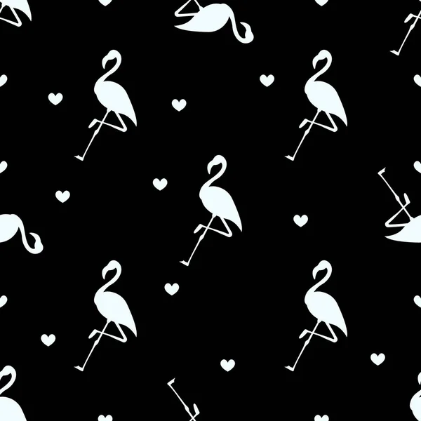 Modèle Flamant Tropical Modèle Flamant Rose Sans Couture Avec Des — Image vectorielle