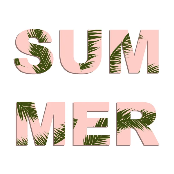 Sommar Tropiska Bakgrunden Med Exotisk Palm Lämnar Sommaren Vektorillustration — Stock vektor