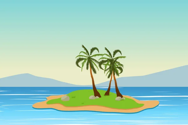 Tropical Landscape Summer Background Palm Trees Silhouette Vector Illustration — Stock Vector