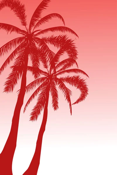 Paysage Tropical Fond Été Silhouette Palmiers Illustration Vectorielle — Image vectorielle