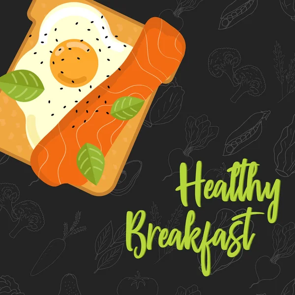 餐厅和咖啡厅的菜单概念。早餐菜单模板。健康早餐菜单模板. — 图库矢量图片